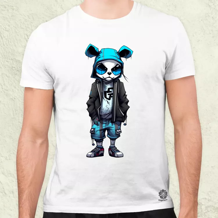 Laza panda srác v2 férfi póló