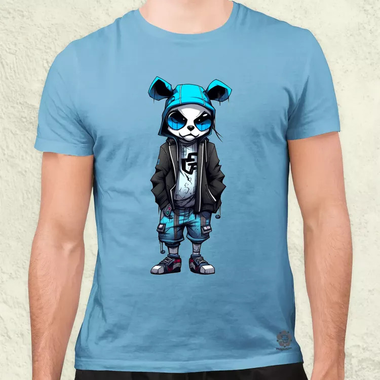 Laza panda srác v2 férfi póló