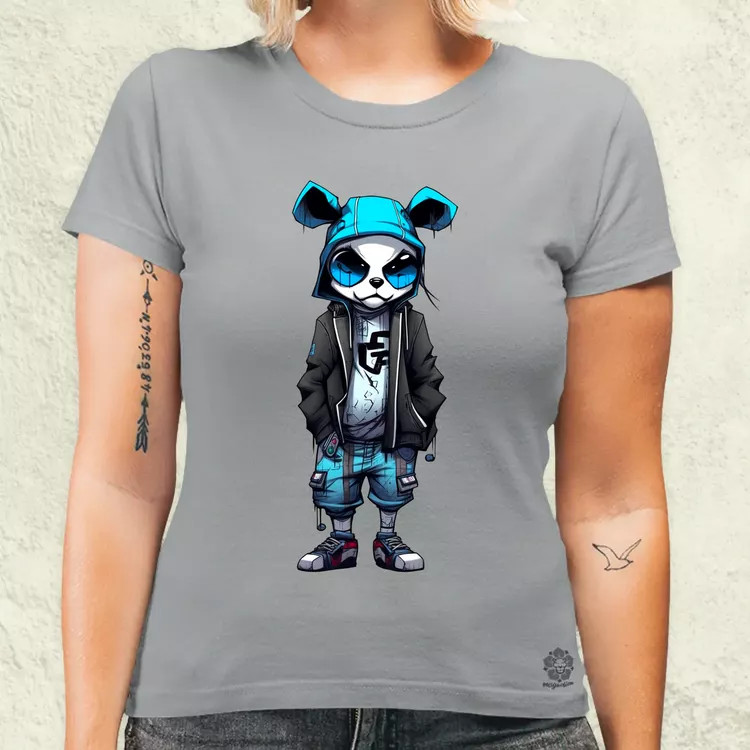 Laza panda srác v2 női póló