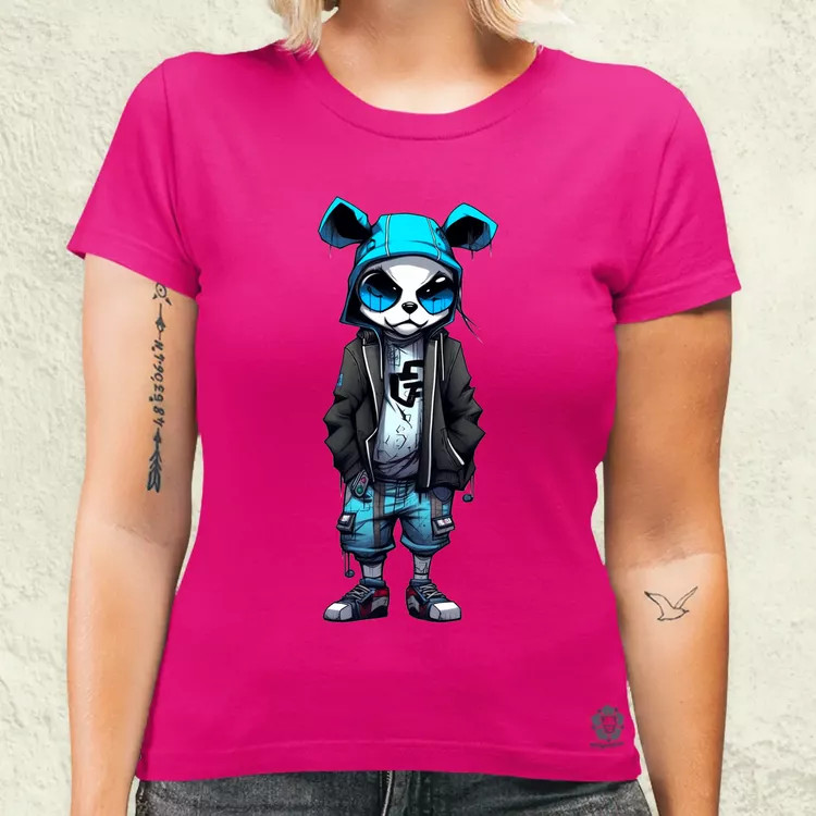 Laza panda srác v2 női póló