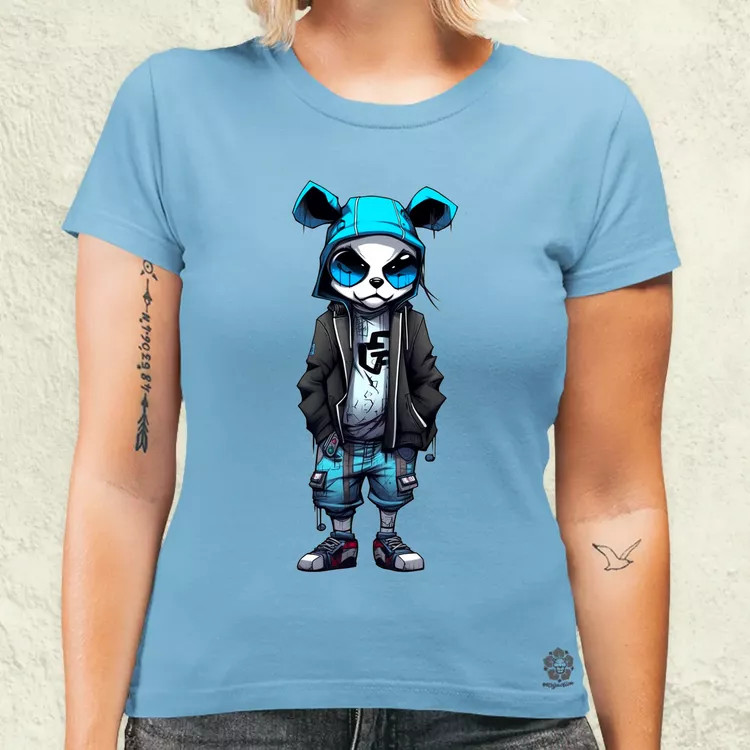 Laza panda srác v2 női póló