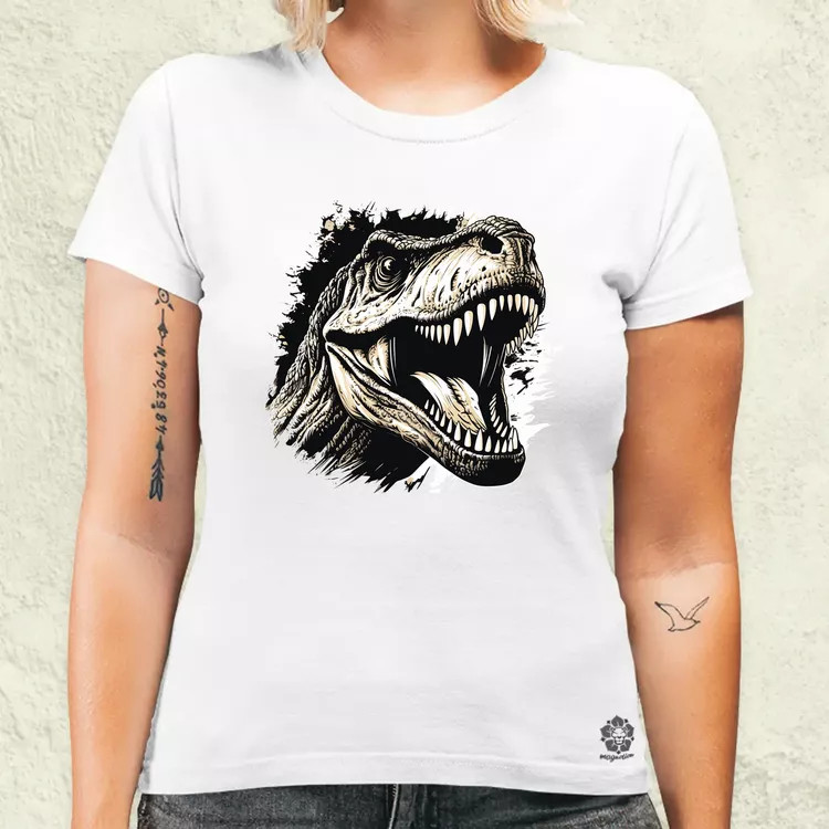 Monochrome T-rex v4 női póló
