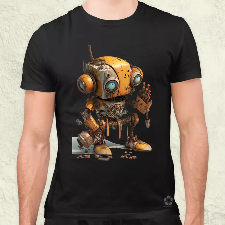 Rozsdás robot kölyök v1 férfi póló