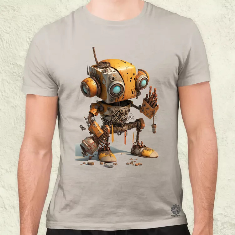 Rozsdás robot kölyök v1 férfi póló