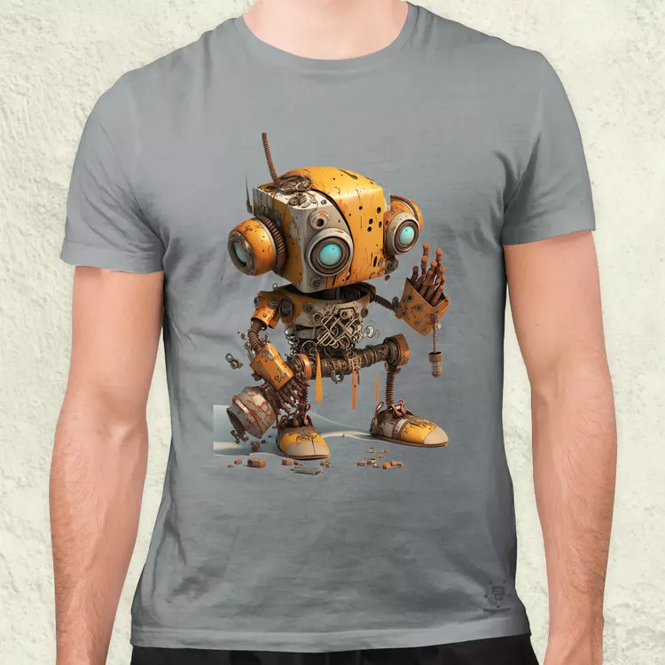 Rozsdás robot kölyök v1 férfi póló
