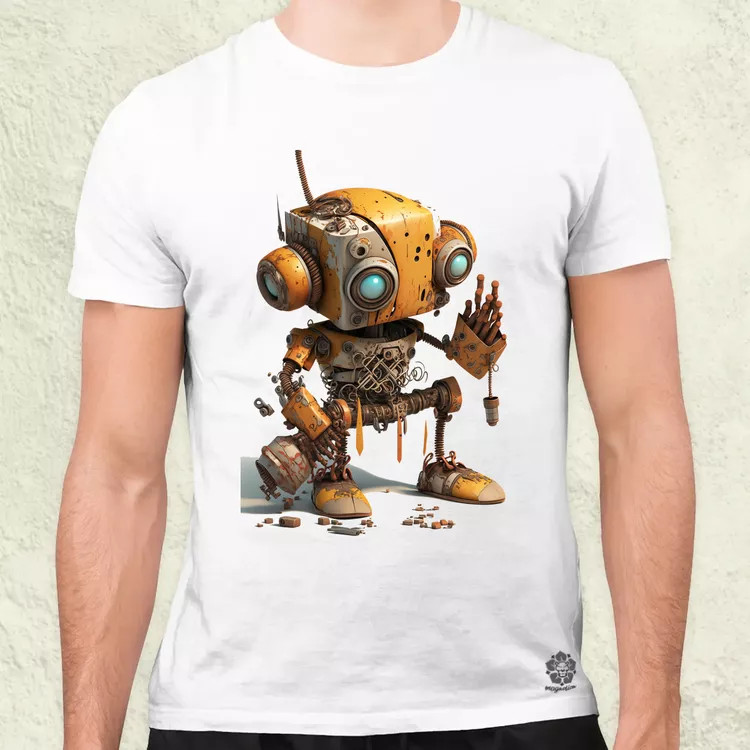 Rozsdás robot kölyök v1 férfi póló