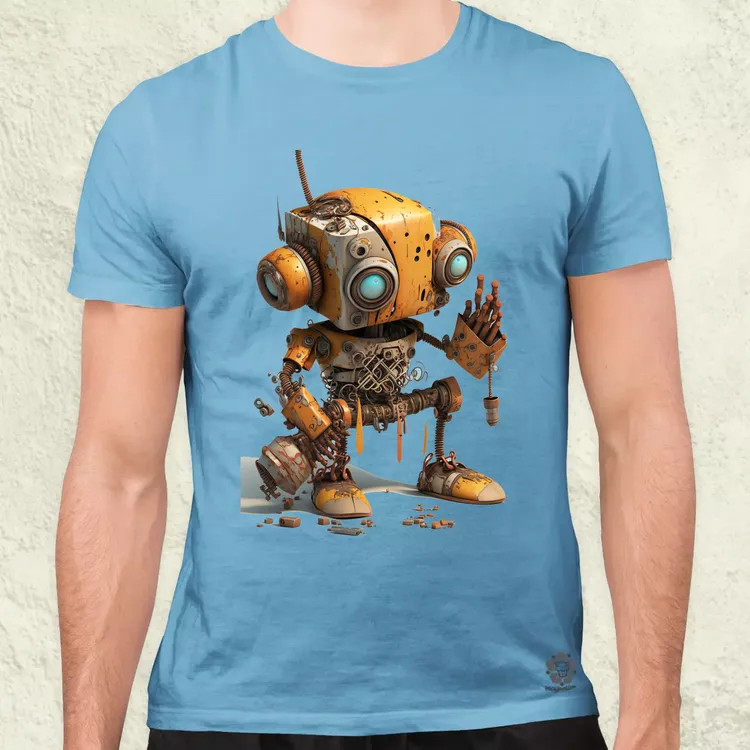Rozsdás robot kölyök v1 férfi póló