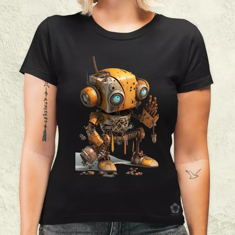 Rozsdás robot kölyök v1 női póló
