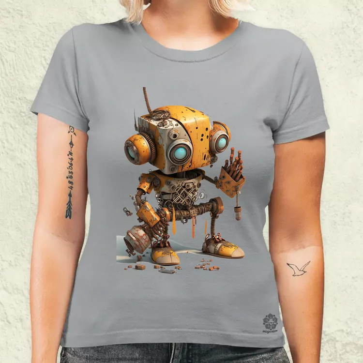 Rozsdás robot kölyök v1 női póló