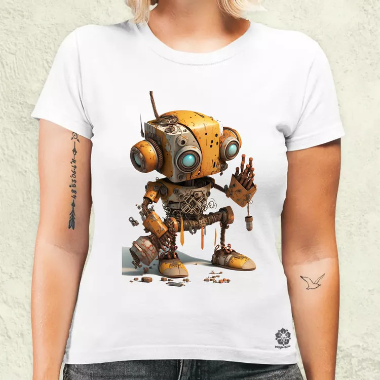 Rozsdás robot kölyök v1 női póló