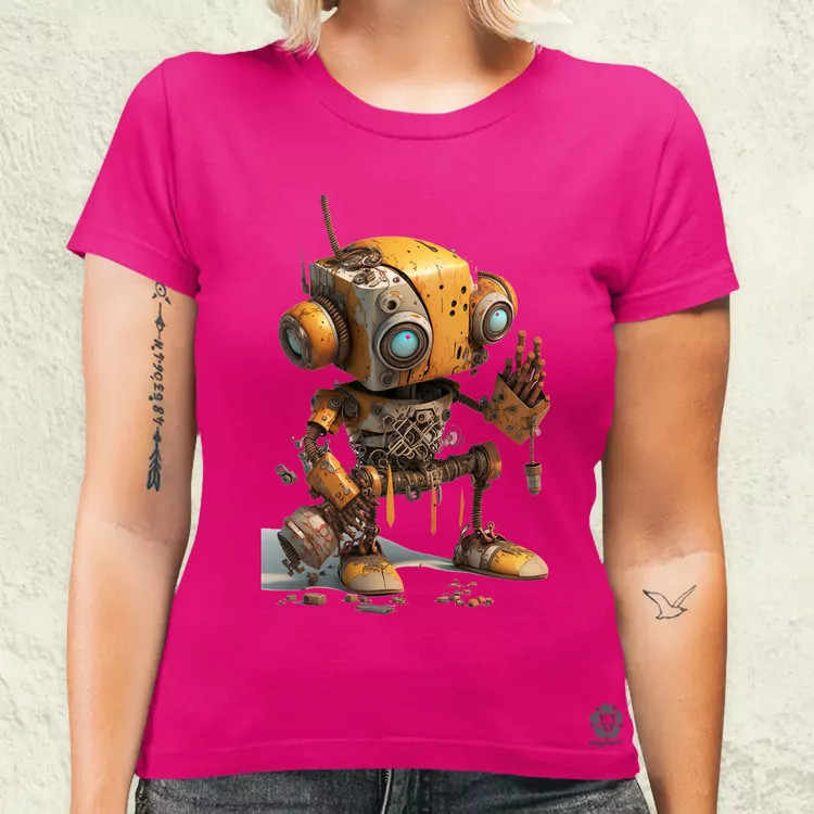 Rozsdás robot kölyök v1 női póló