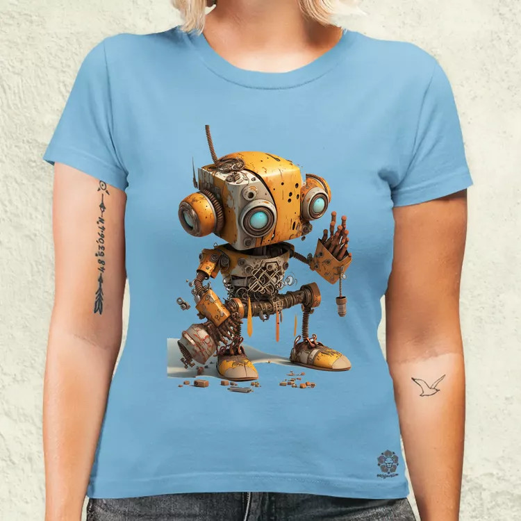 Rozsdás robot kölyök v1 női póló