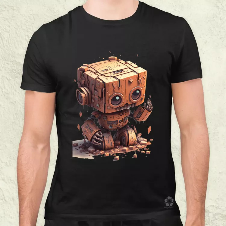 Rozsdás robot kölyök v2 férfi póló