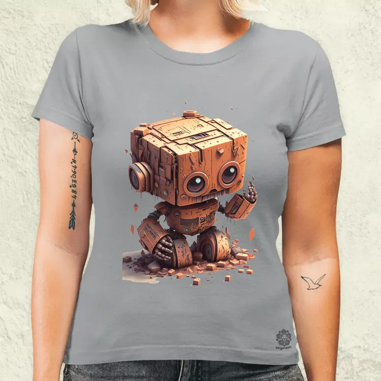 Rozsdás robot kölyök v2 női póló