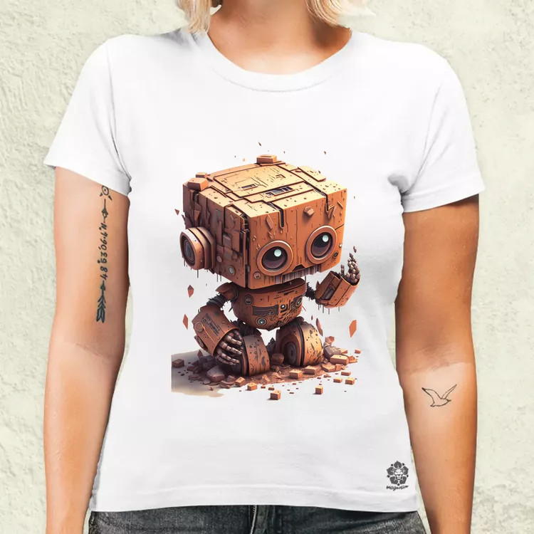Rozsdás robot kölyök v2 női póló
