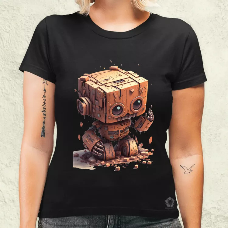 Rozsdás robot kölyök v2 női póló