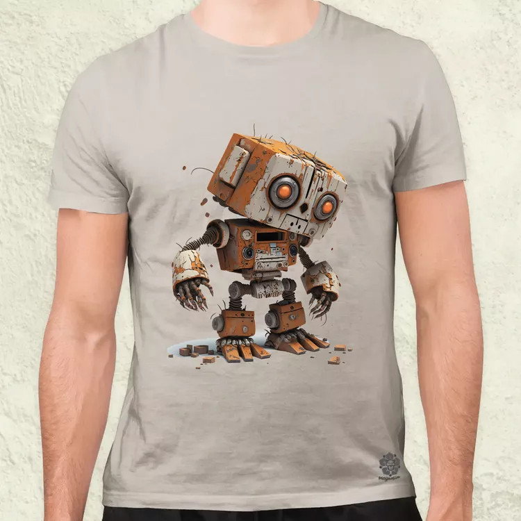 Rozsdás robot kölyök v3 férfi póló