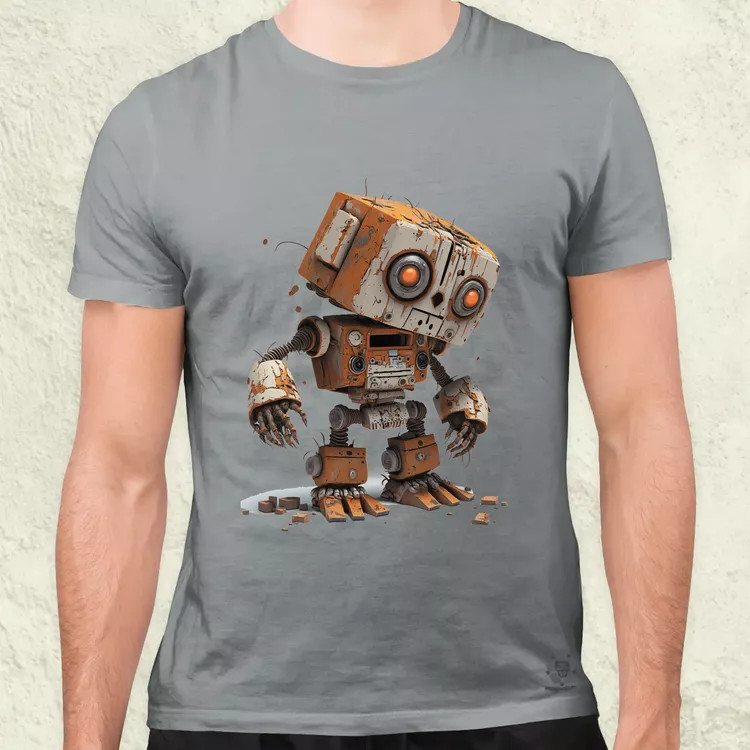 Rozsdás robot kölyök v3 férfi póló
