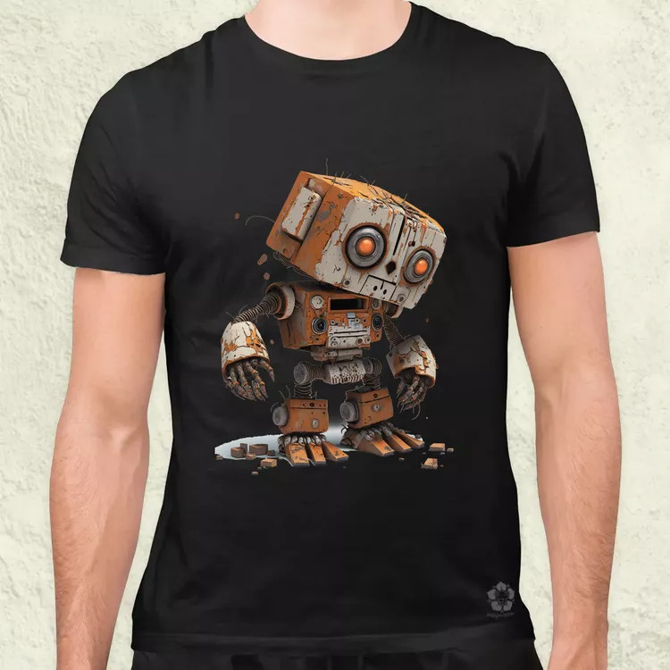 Rozsdás robot kölyök v3 férfi póló