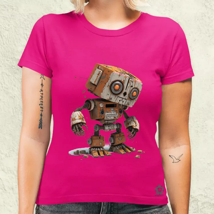 Rozsdás robot kölyök v3 női póló