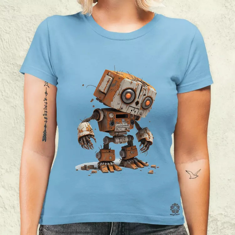Rozsdás robot kölyök v3 női póló