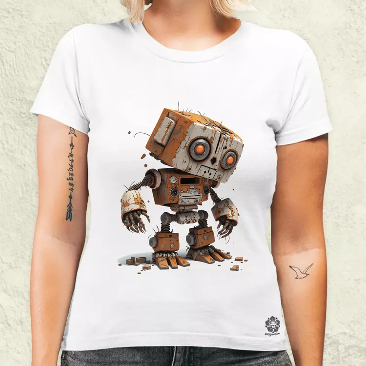 Rozsdás robot kölyök v3 női póló