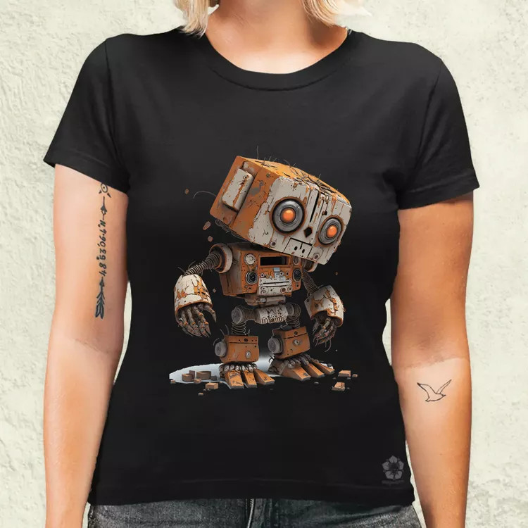 Rozsdás robot kölyök v3 női póló