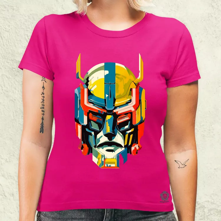 Szimetrikus mecha fej v1 női póló