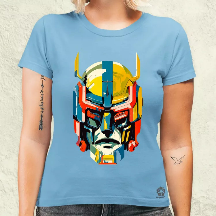Szimetrikus mecha fej v1 női póló