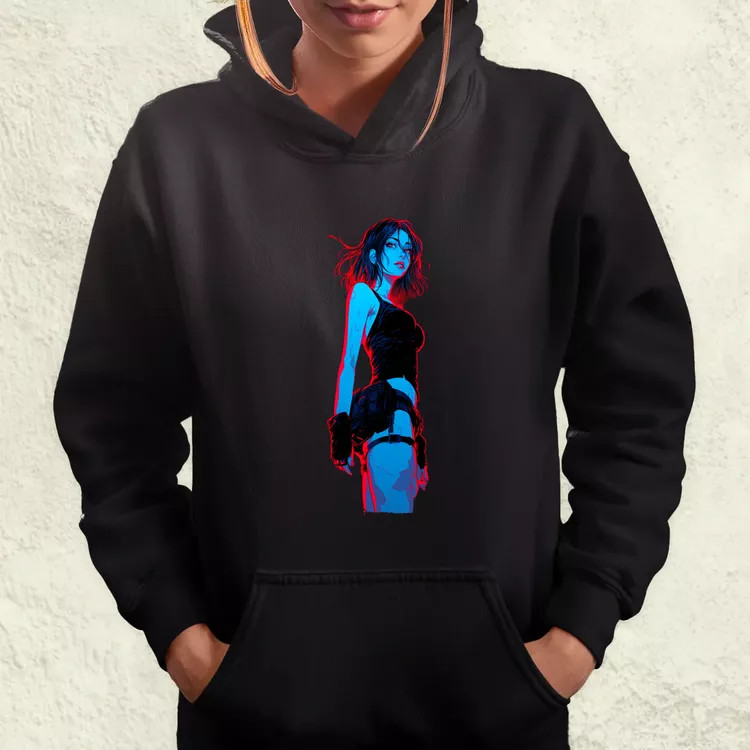 Anime lány pózol v10 női pulóver