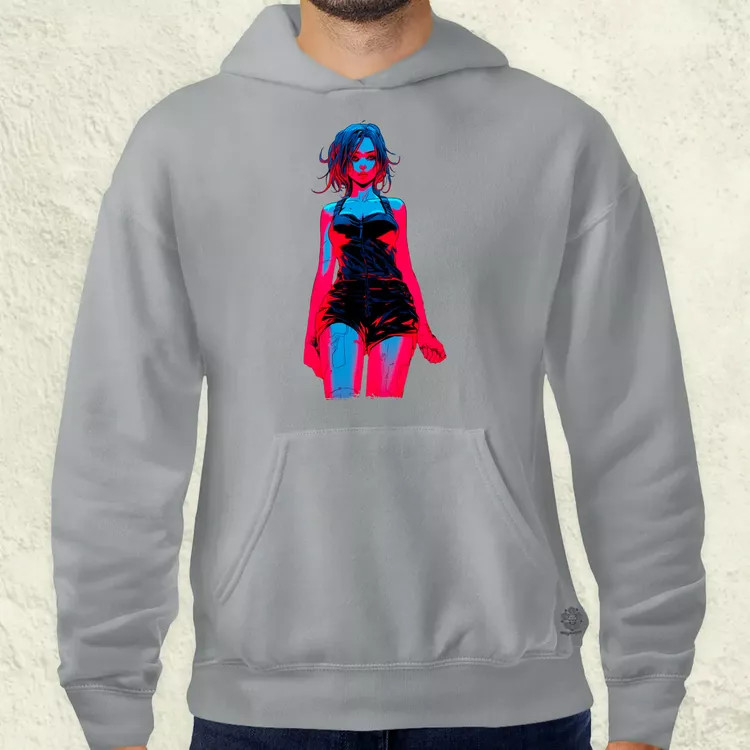 Anime lány pózol v11 férfi pulóver