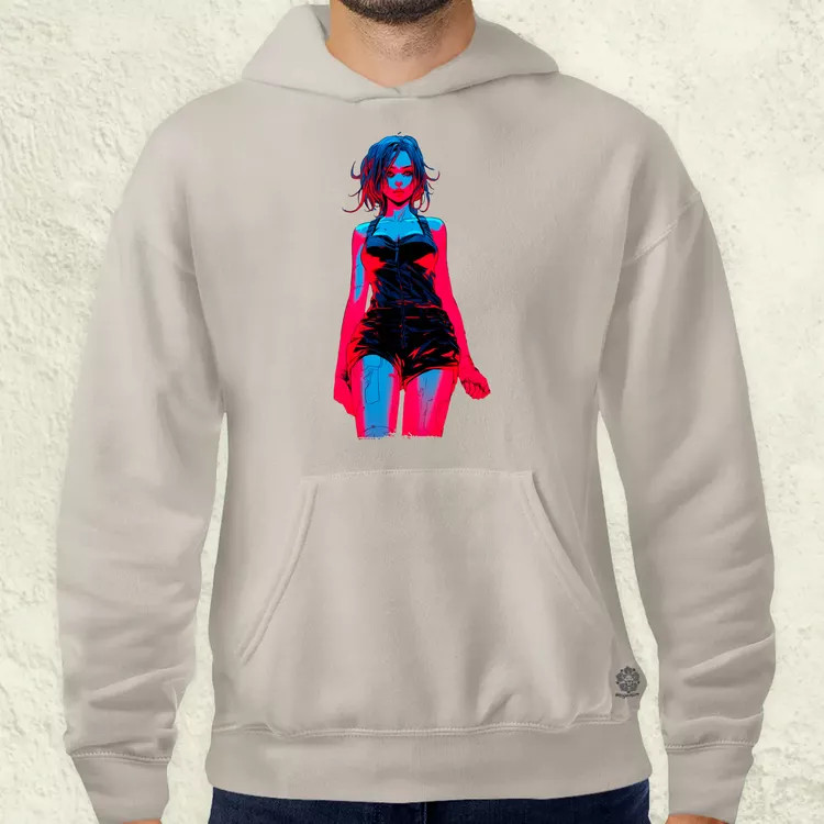 Anime lány pózol v11 férfi pulóver