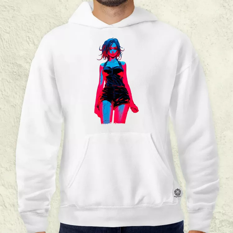 Anime lány pózol v11 férfi pulóver