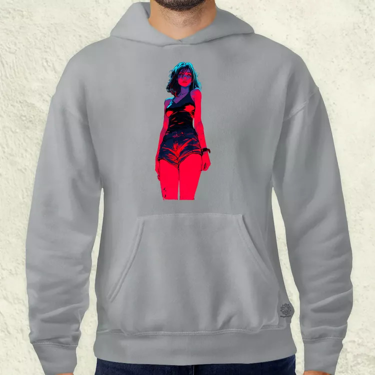 Anime lány pózol v8 férfi pulóver