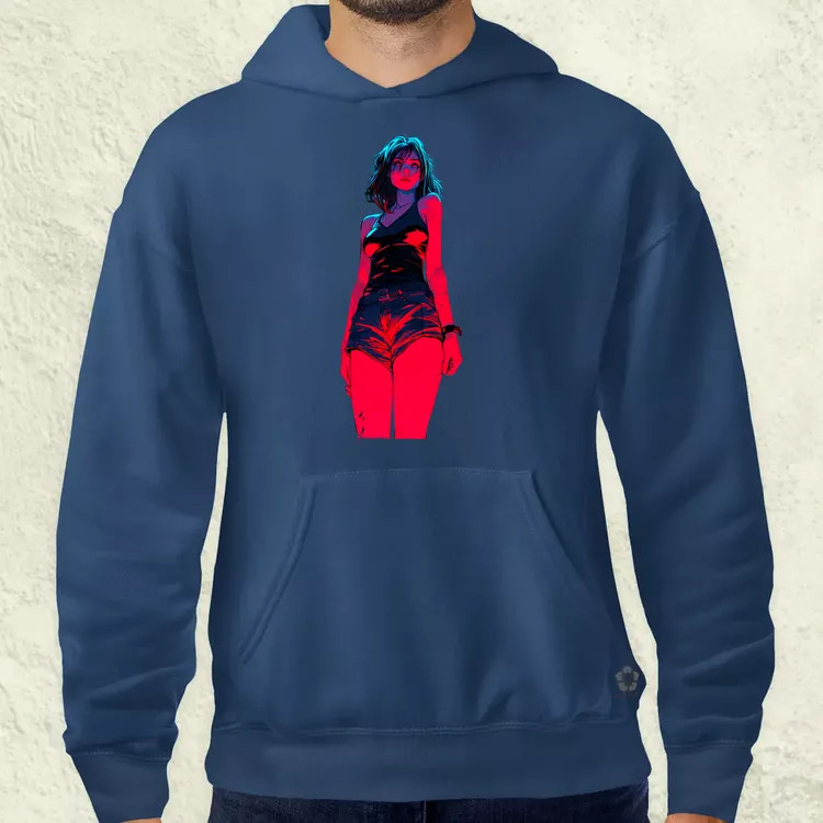 Anime lány pózol v8 férfi pulóver