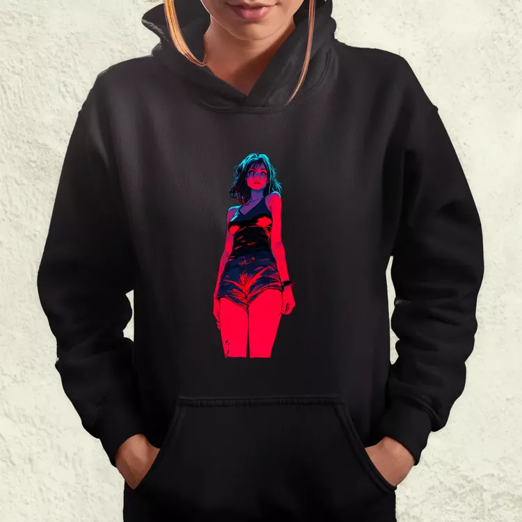 Anime lány pózol v8 női pulóver