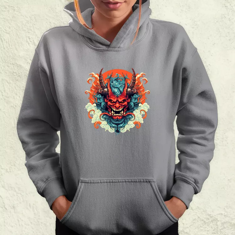 Anime Oni maszk v2 női pulóver