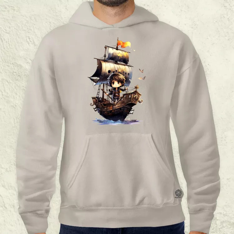Chibi kalóz v1 férfi pulóver