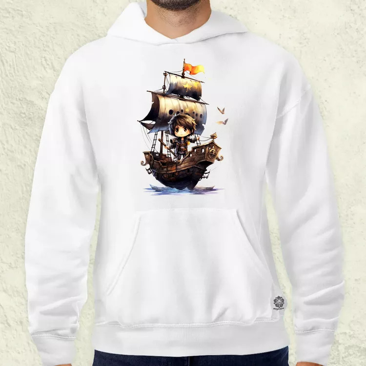Chibi kalóz v1 férfi pulóver