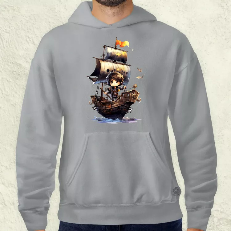 Chibi kalóz v1 férfi pulóver