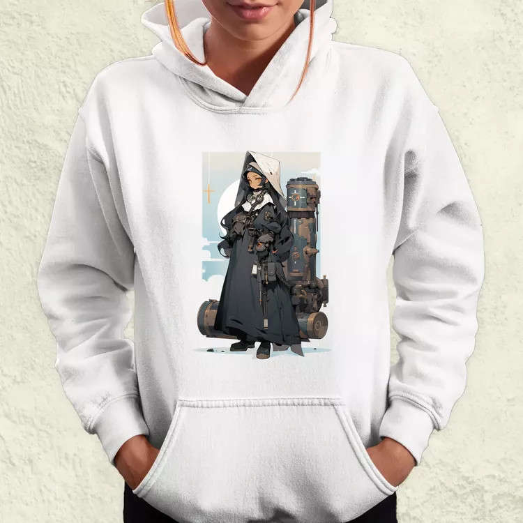 Dieselpunk anime apáca v3 női pulóver