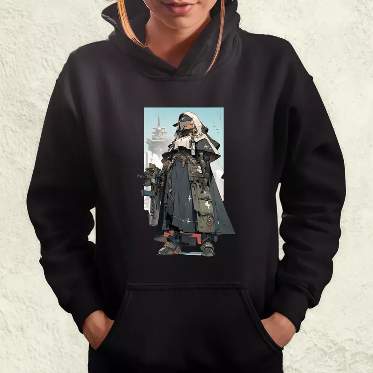 Dieselpunk anime apáca v4 női pulóver