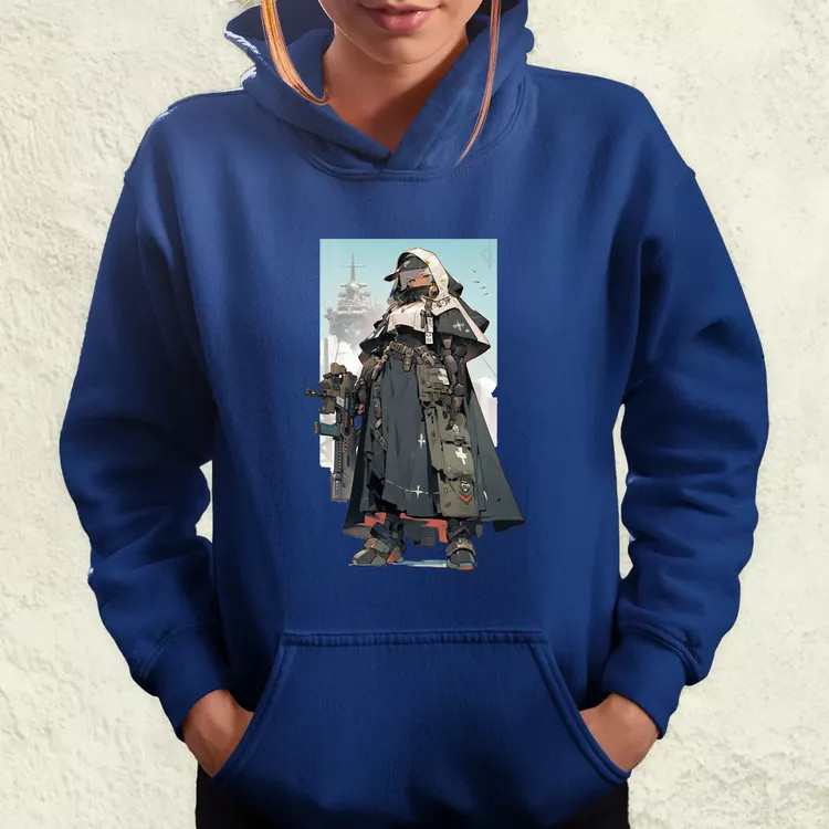 Dieselpunk anime apáca v4 női pulóver
