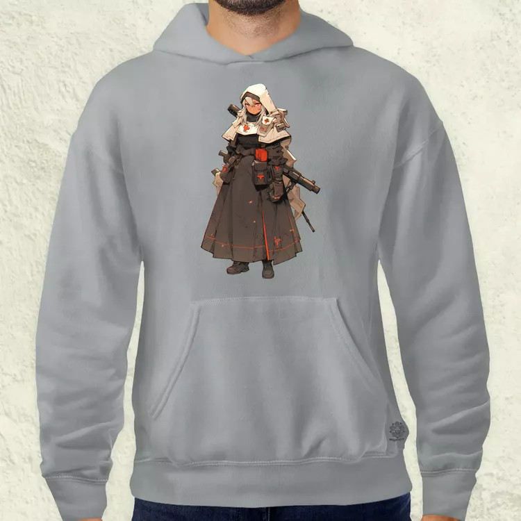 Dieselpunk anime apáca v6 férfi pulóver