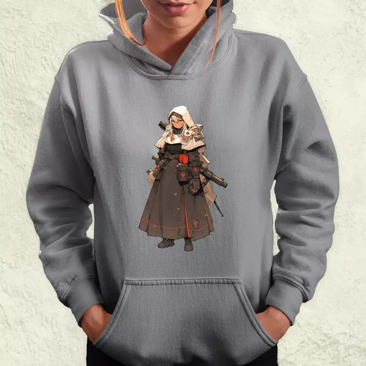 Dieselpunk anime apáca v6 női pulóver