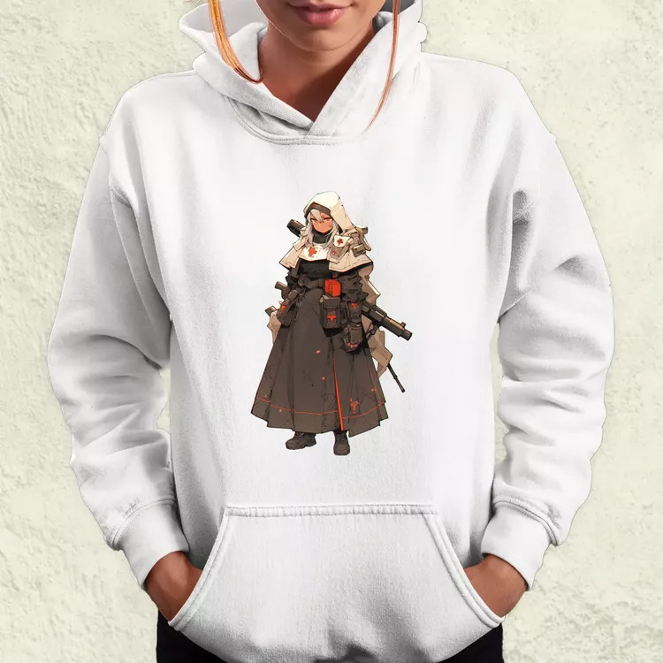 Dieselpunk anime apáca v6 női pulóver