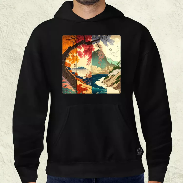 Japán évszakok v2 férfi pulóver