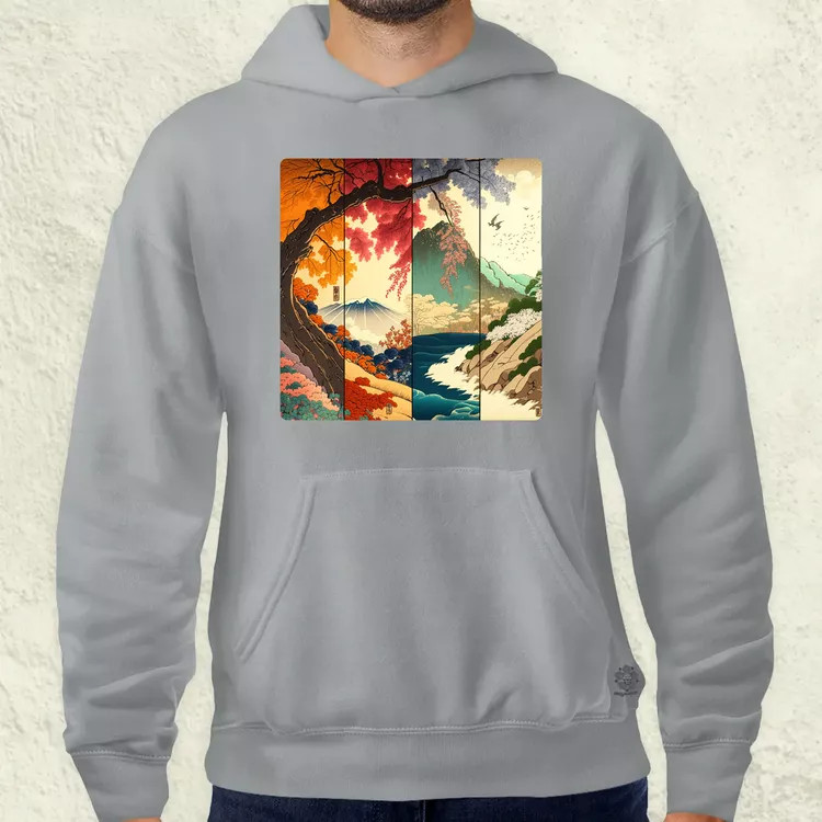 Japán évszakok v2 férfi pulóver