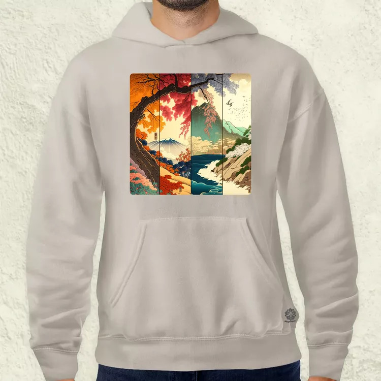 Japán évszakok v2 férfi pulóver