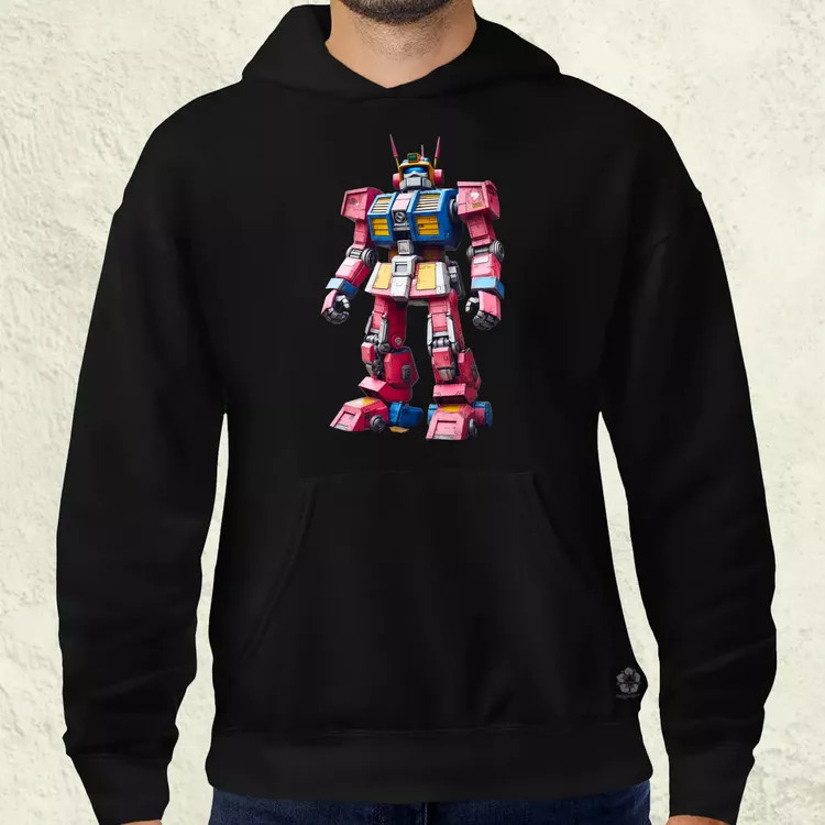 Pink mecha férfi pulóver